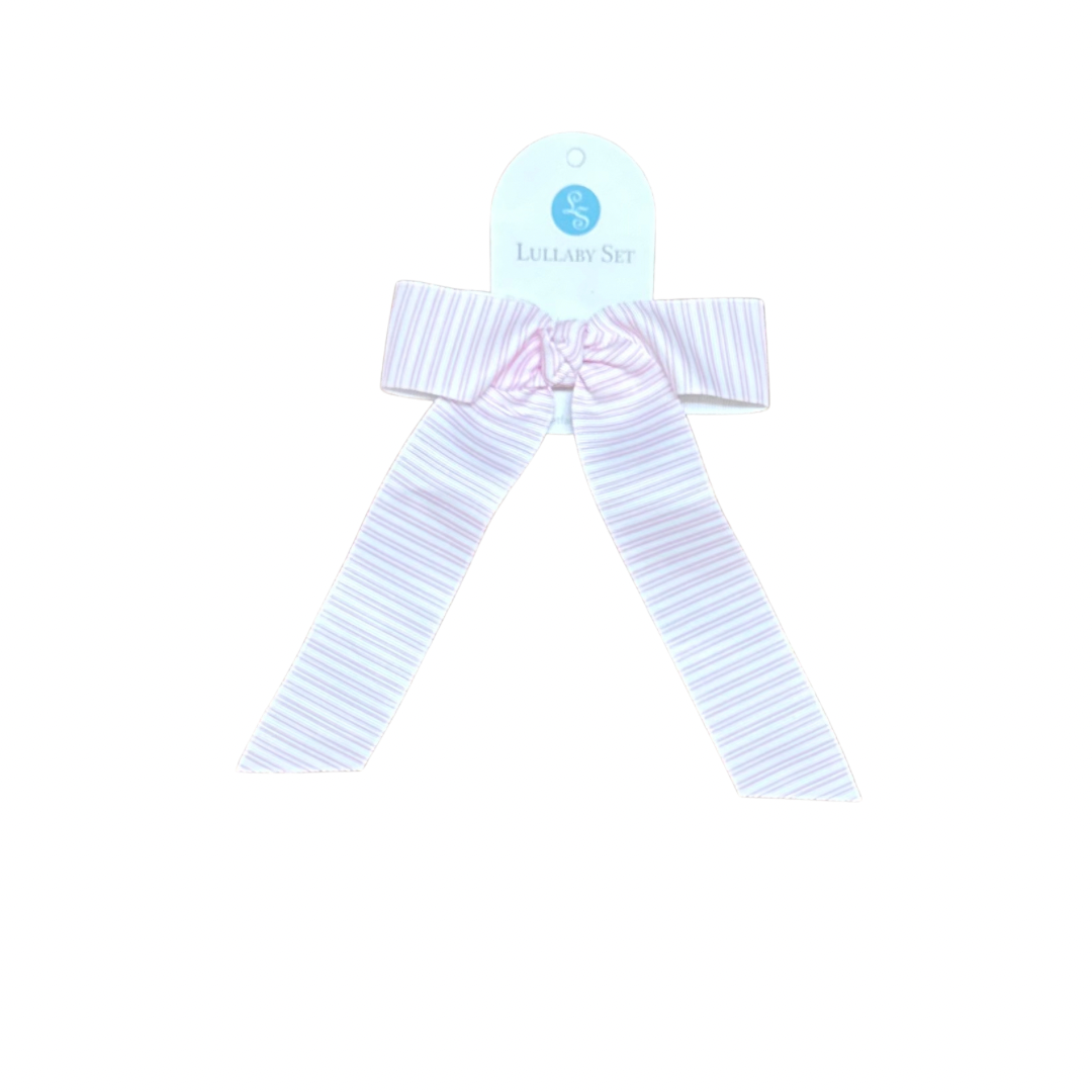 Lullaby Set Lola Pink Stripe Long Hair Bow