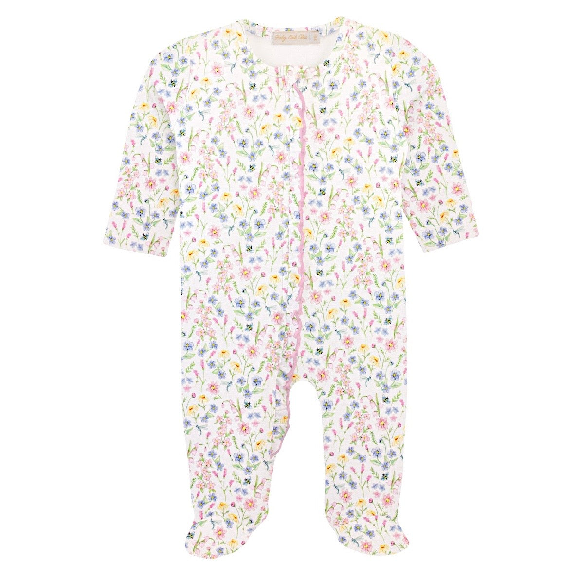 Baby Club Chic Girls Spring Blush Zipper Footie