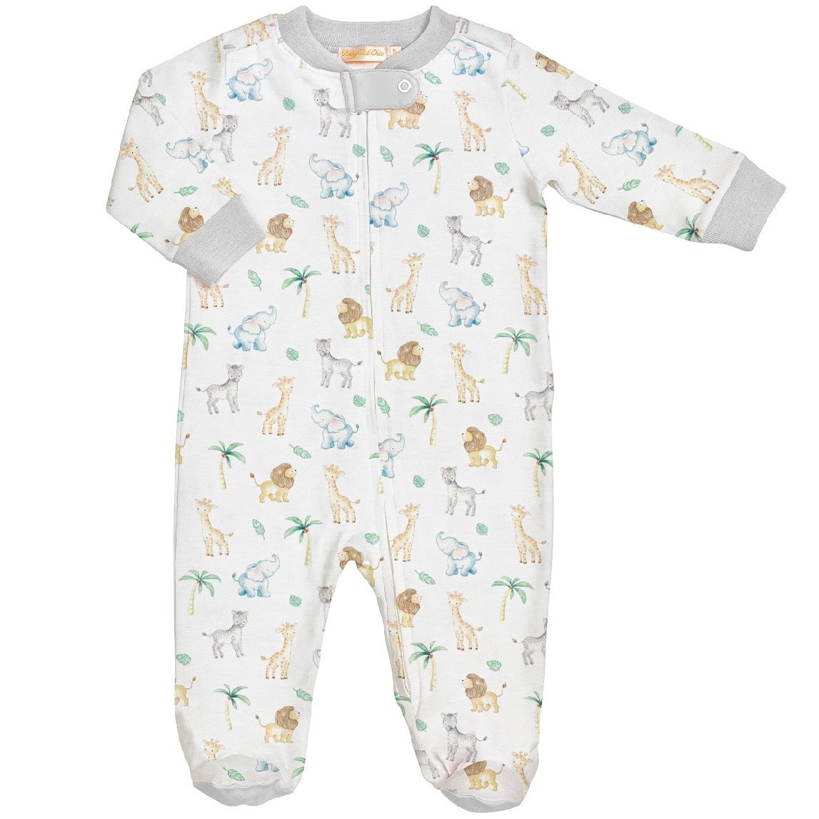 Baby Club Chic Boys Little Safari Zipper Footie