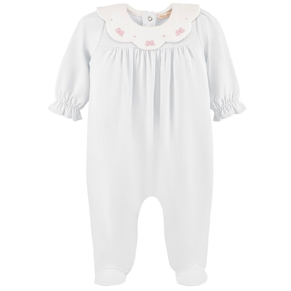 Baby Club Chic Girls Little Bows Collared Footie