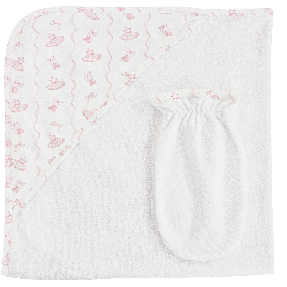 Baby Club Chic Sugarplum Steps Hooded Towel with Mitt Set
