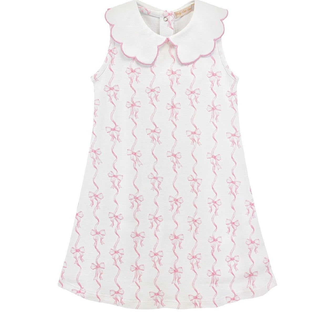 Baby Club Chic Girls Coquette Bows Dress with Scallop Collar