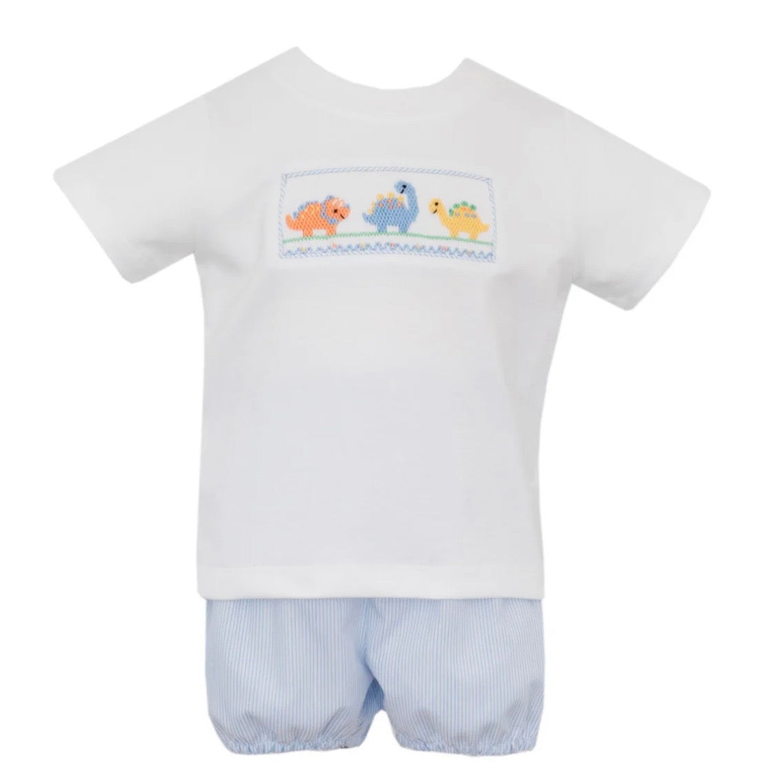 Petit Bebe Boys Dino Smocked Short Set