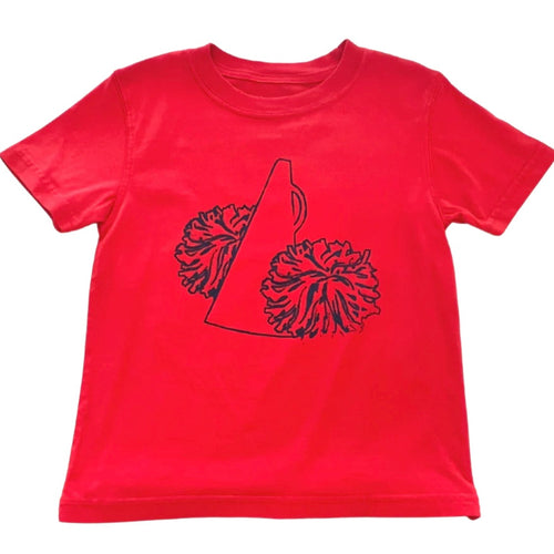 Mustard and Ketchup Red and Black Poms Tee
