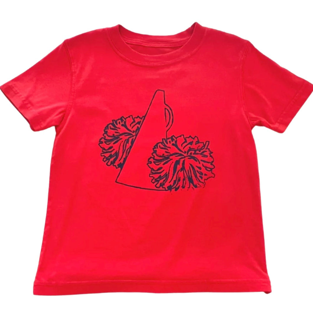 Mustard and Ketchup Red and Black Poms Tee