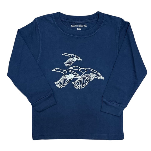 Mustard and Ketchup Navy Mallard Duck Long Sleeve Tee