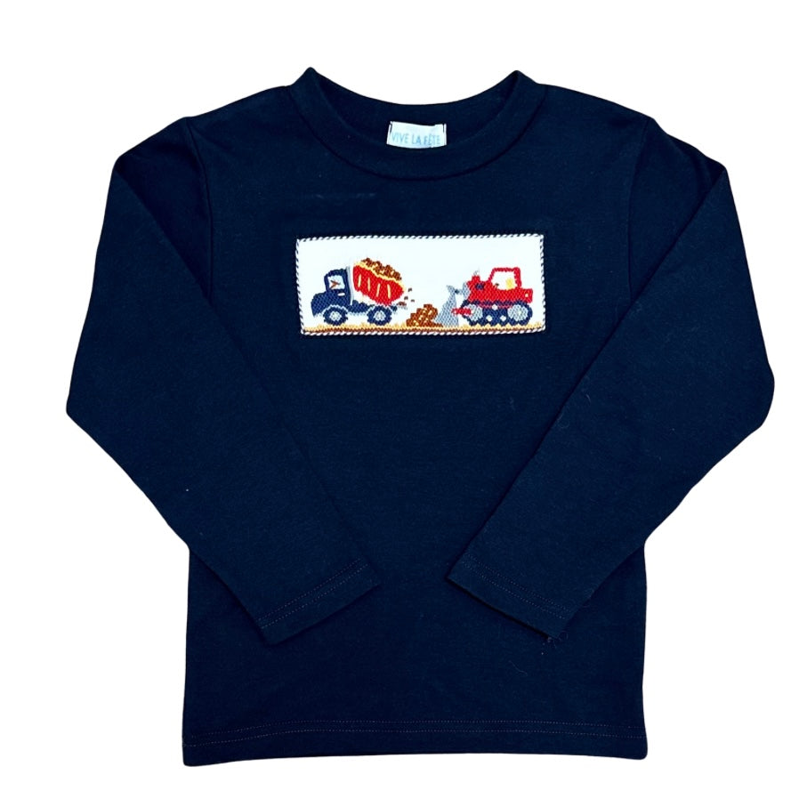 Vive La Fete Boys Navy Blue Excavator Shirt