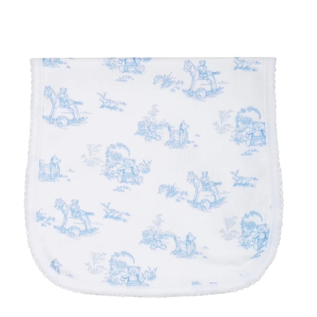 Nella Pima Blue Toile Burp Cloth