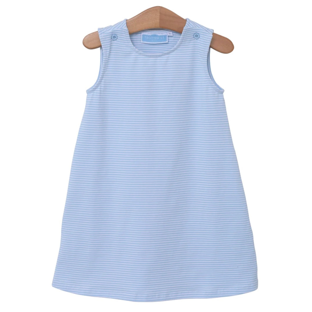 Trotter Street Girls Blue and White Stripe Caroline Dress