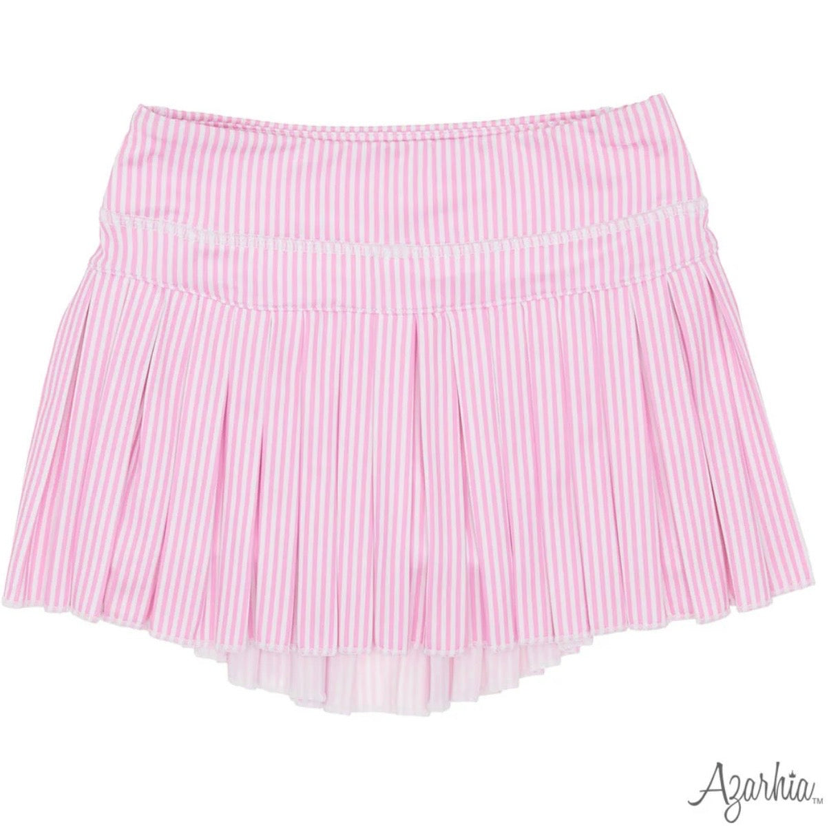 Azarhia Girls Pink Striped Mini Pleat Skort