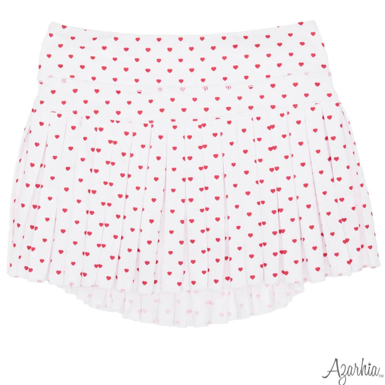 Azarhia Girls Tiny Hearts Mini Pleat Skort