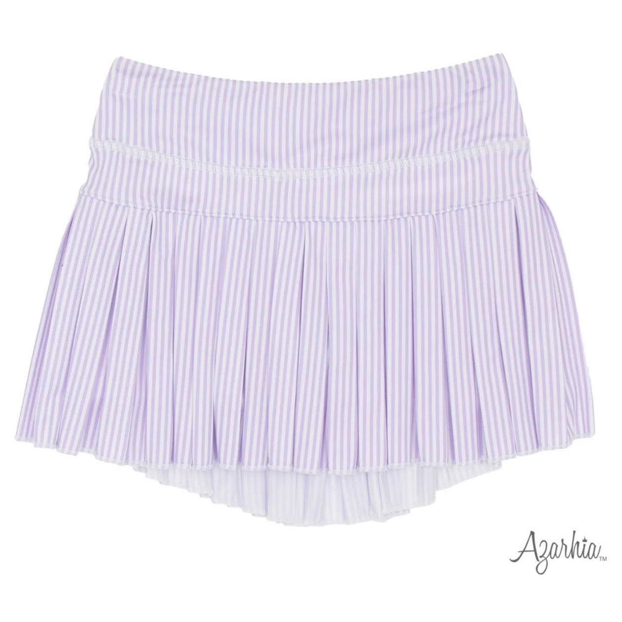Azarhia Girls Lavender Striped Mini Pleat Skort