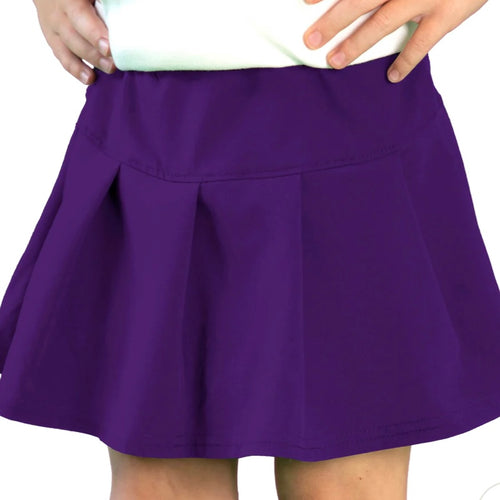 Azarhia Girls Solid Purple Tennis Skort