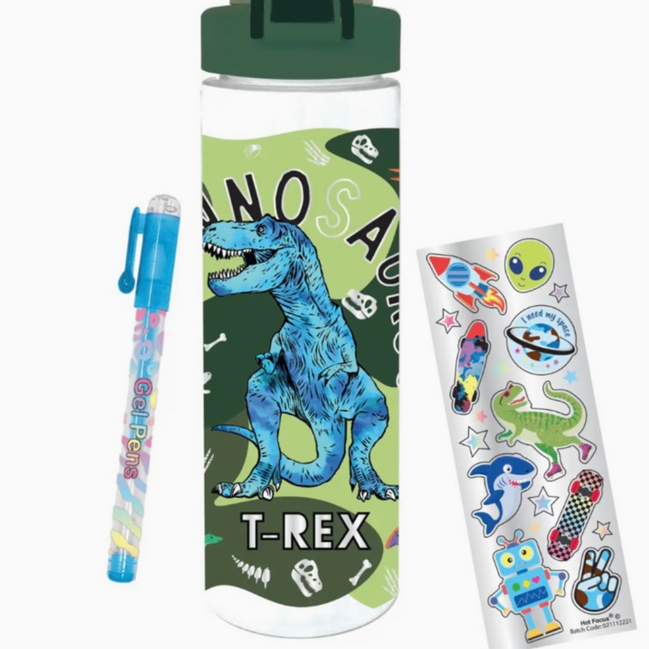 Hot Focus Dinosaur Pop Open Water Bottle