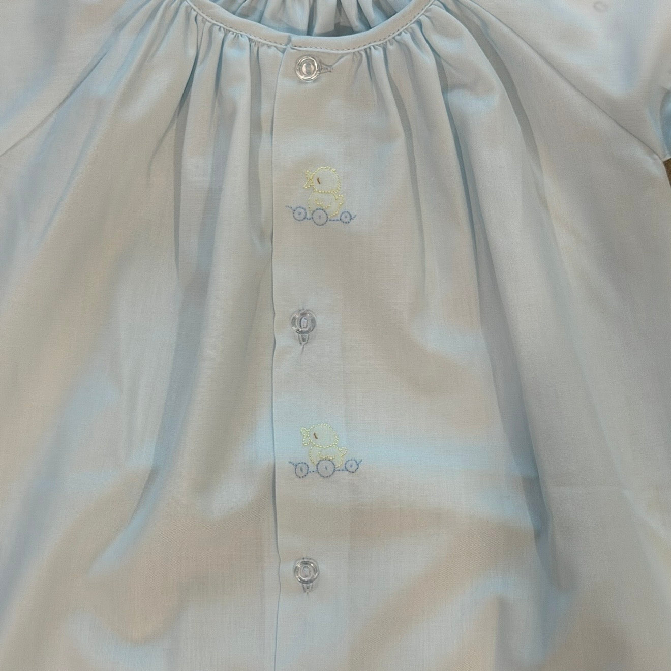Auraluz Boys Blue Day Gown with Duck Wheel Shadow Stitching
