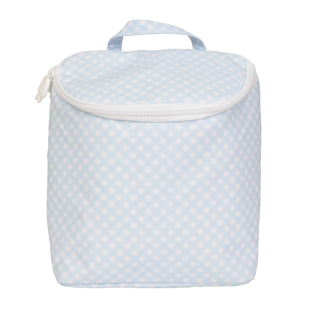 Apple Of My Isla Blue Gingham Bottle Bag