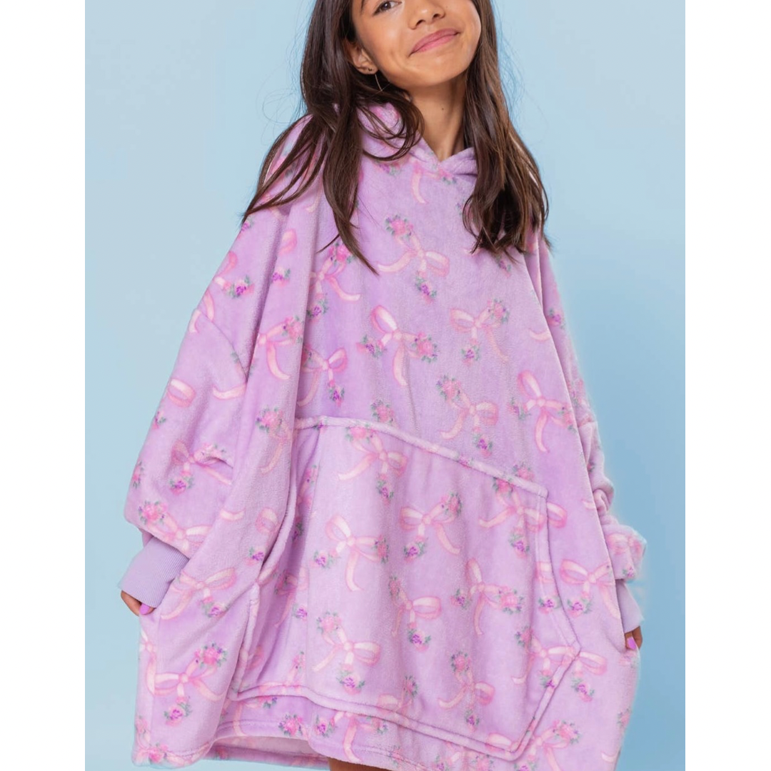 OMG Fleece Printed Pullover Oversized Blanket Hoodie