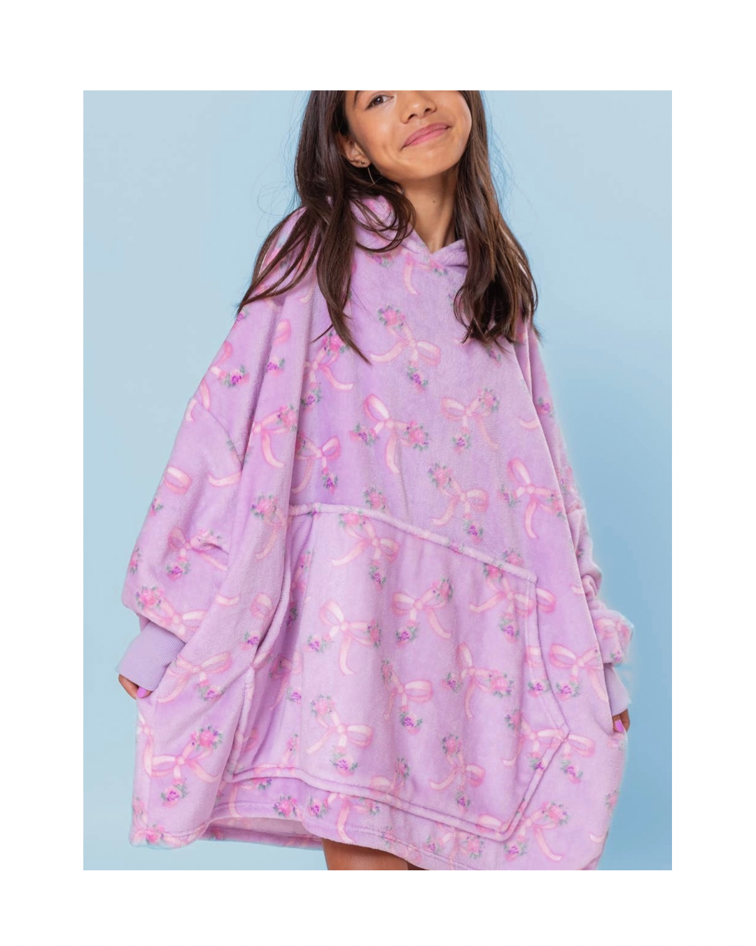 OMG Fleece Printed Pullover Oversized Blanket Hoodie