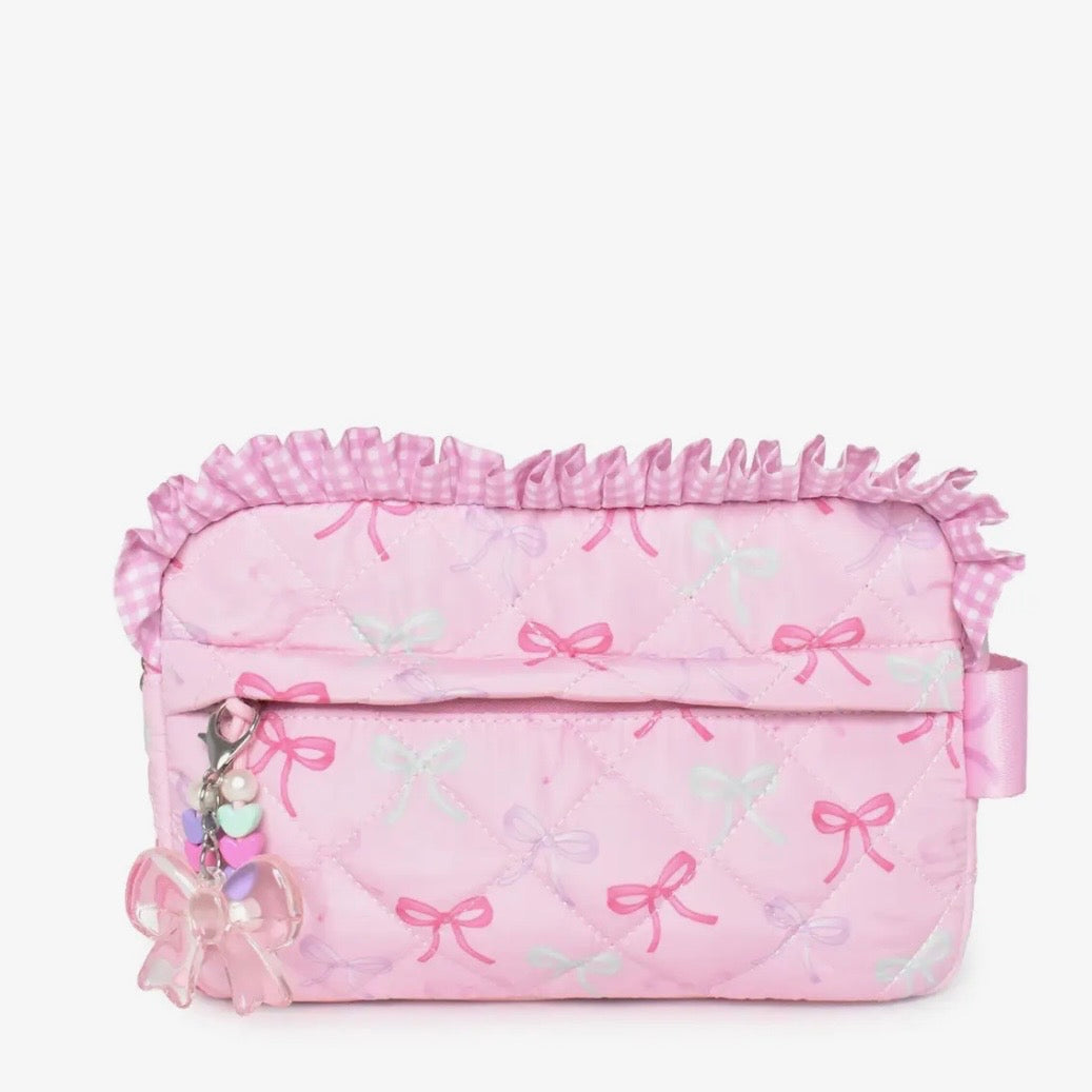 OMG Lollipop Quilted Bow Printed Pouch with Charm