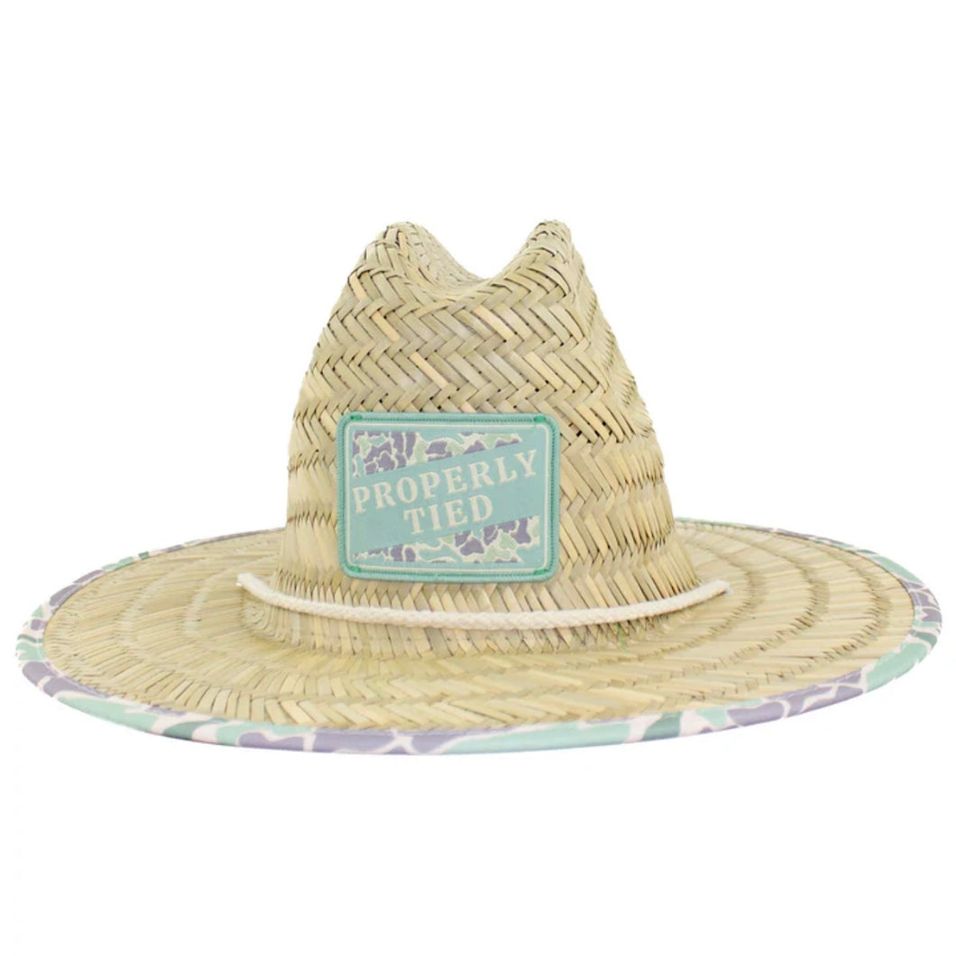 Properly Tied Boys Camo Sage Straw Hat