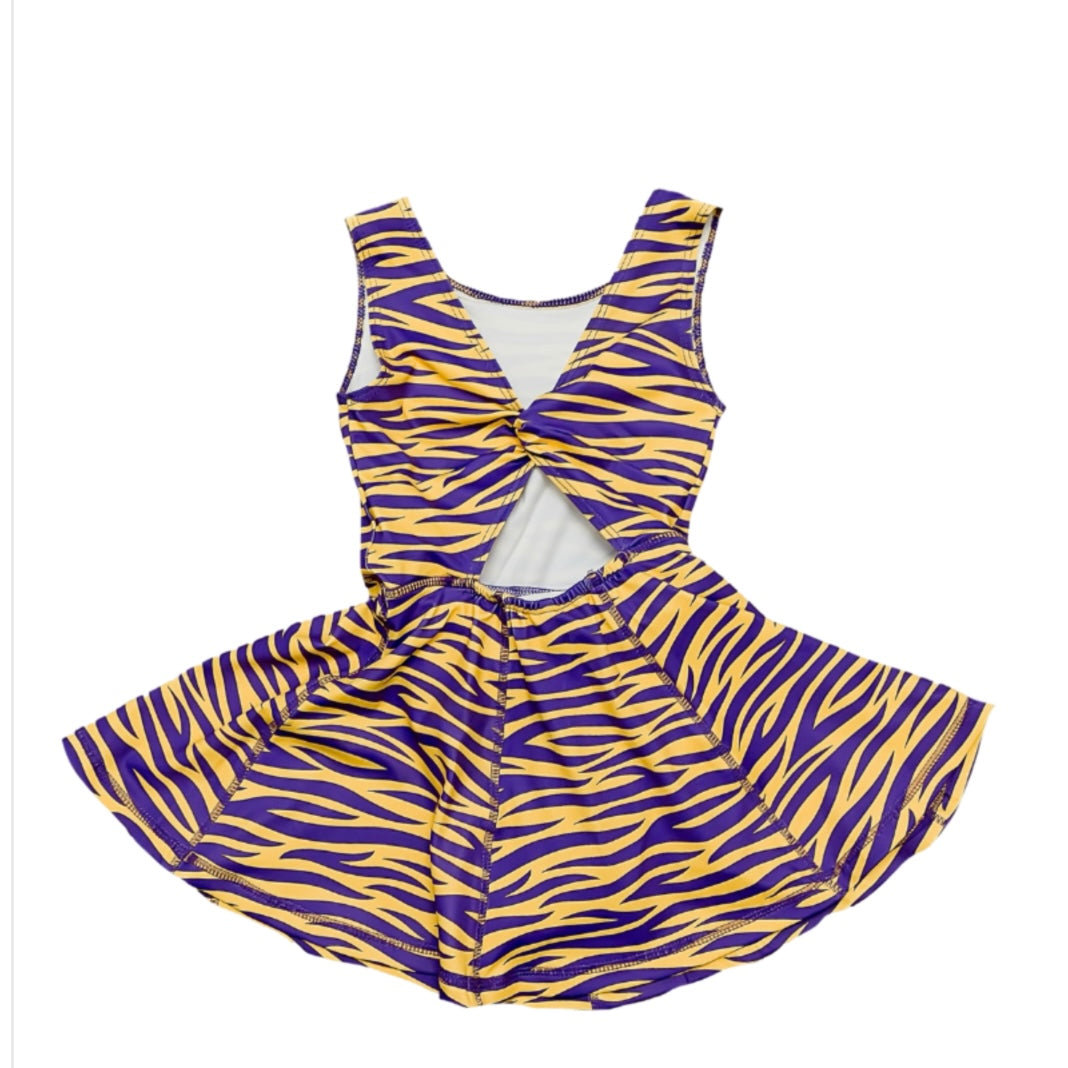 Belle Cher Tiger Striped Dress