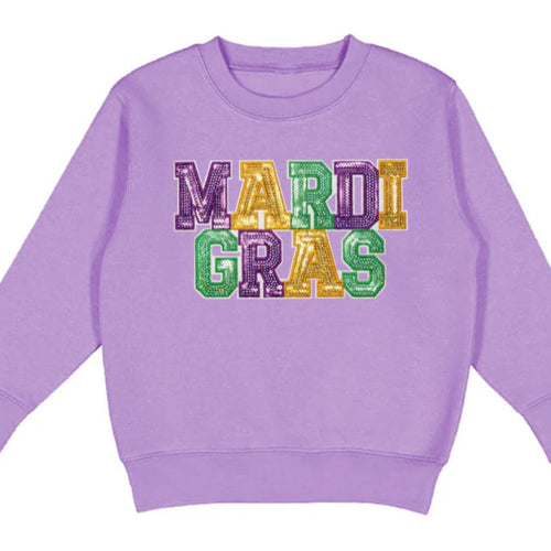 Sweet Wink Mardi Gras Lavender Patch Sweatshirt