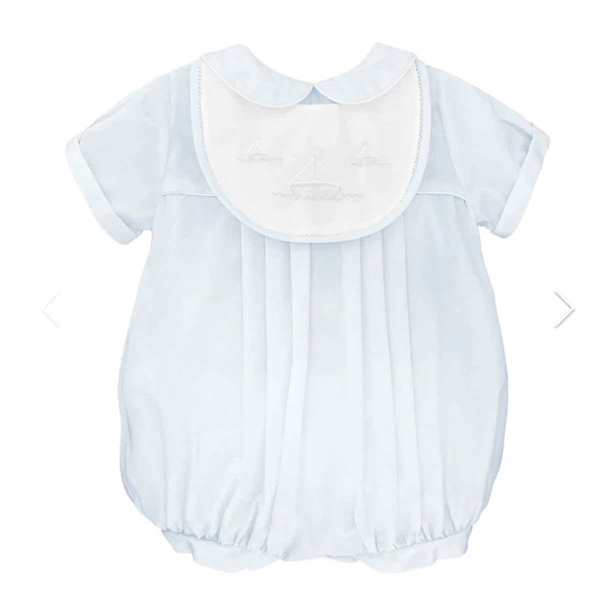 Petit Ami Boys Blue Bubble with Sailboat Embroidery