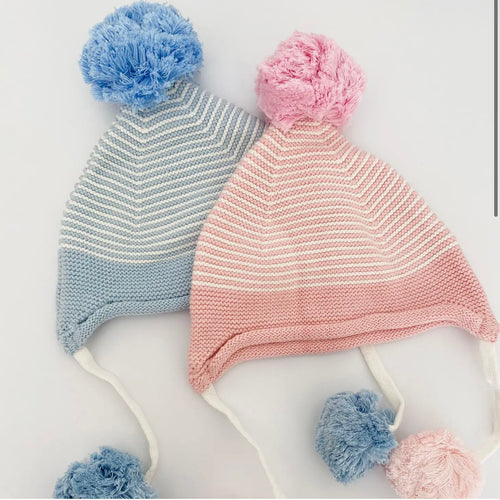 Huckleberry Hill Pom Hat - Available in Pink or Blue