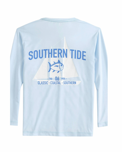 Southern Tide Dewdrop Blue Sails Performance LS Tee