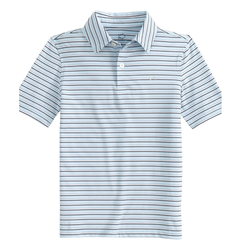 Southern Tide Cerulean Driver Oyster Creek Stripe Polo