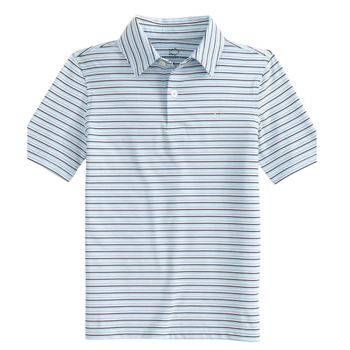 Southern Tide Cerulean Driver Oyster Creek Stripe Polo