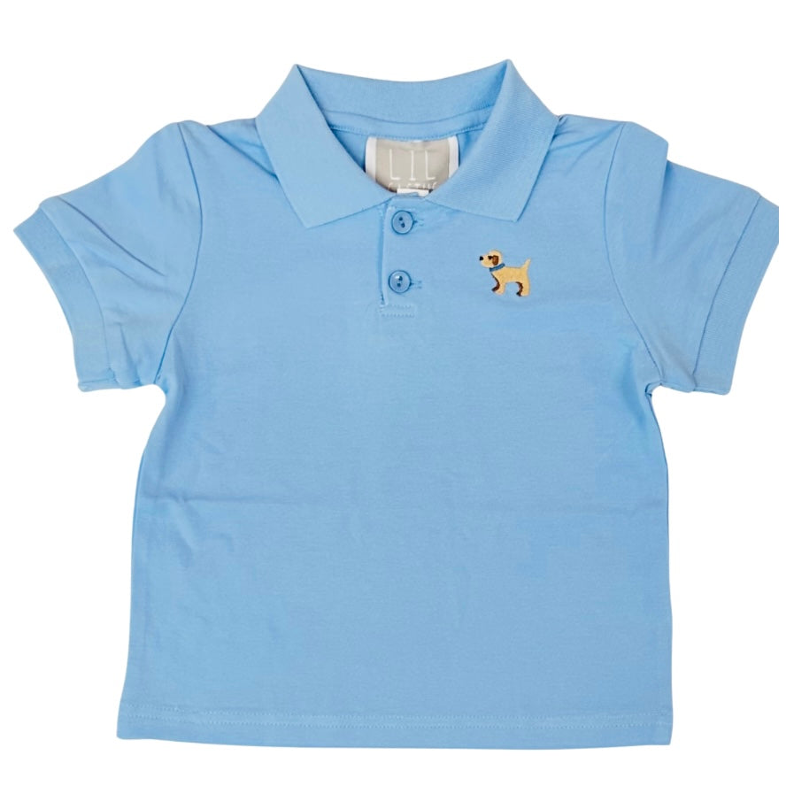 Lil Cactus Blue Puppy Golf Shirt