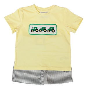 Lil Cactus Green Tractor Short Set
