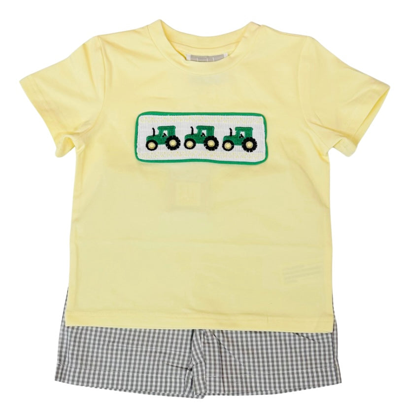 Lil Cactus Green Tractor Short Set