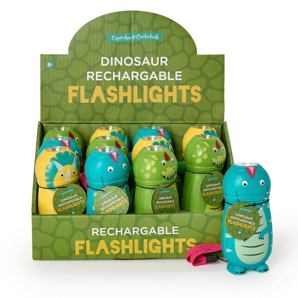 Two's Company Dino Lights Rechargeable Flashlight