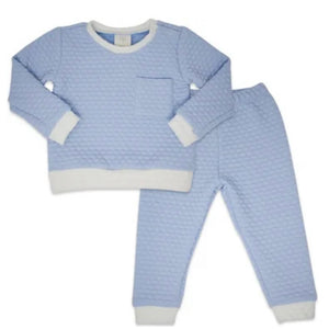 Lullaby Set Quilted Sweatsuit-Available in Pink and Blue