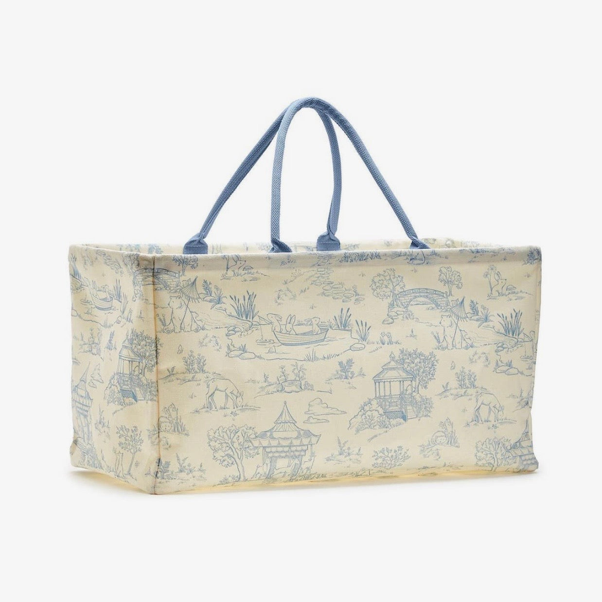 Cupcake and Cartwheels Blue Toile Storage Tote