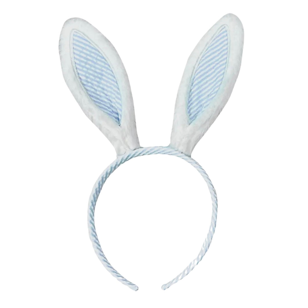 Bits and Bows Seersucker Bunny Ears-Available in Pink and Blue