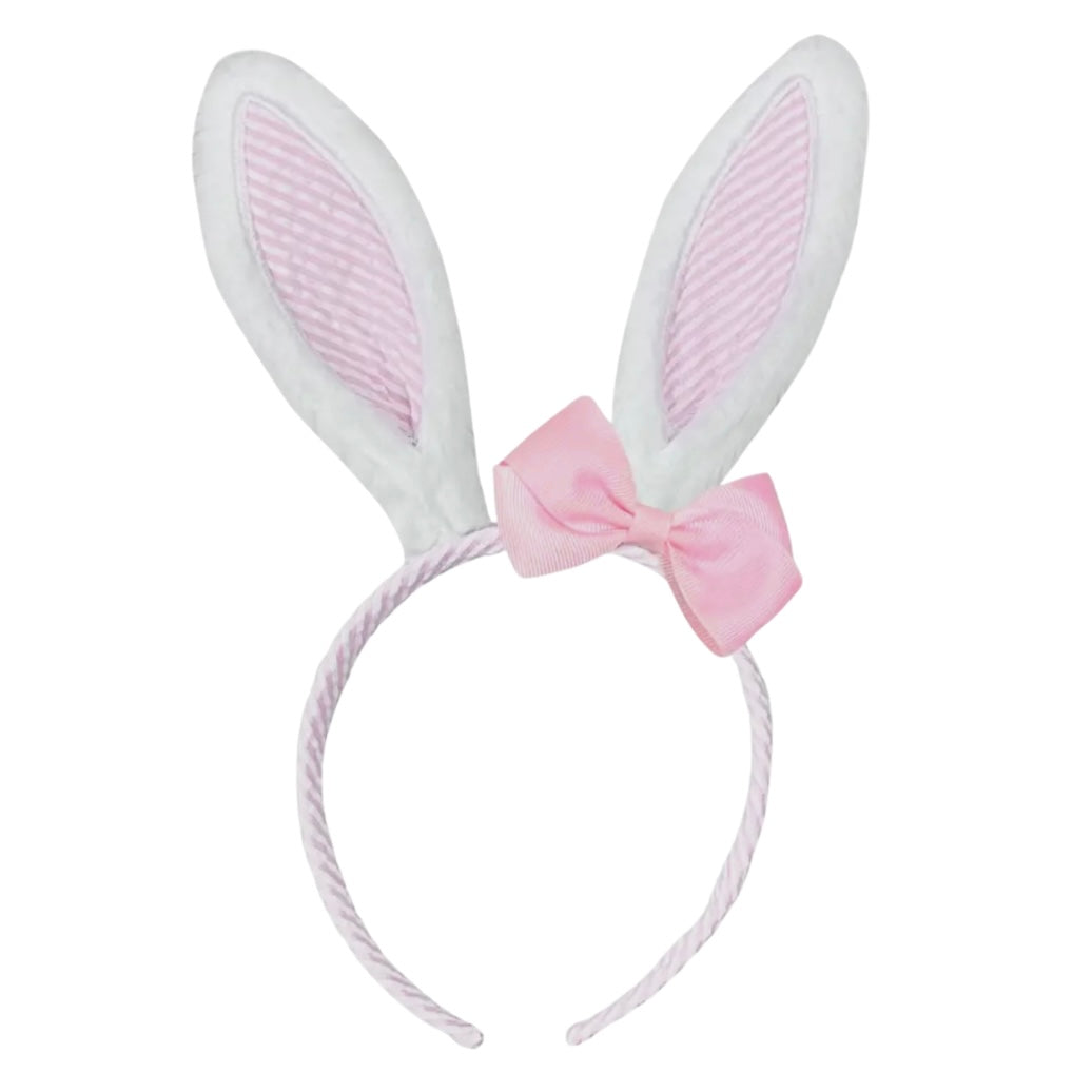Bits and Bows Seersucker Bunny Ears-Available in Pink and Blue