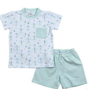 Baby Loren Light House Pima Short Set