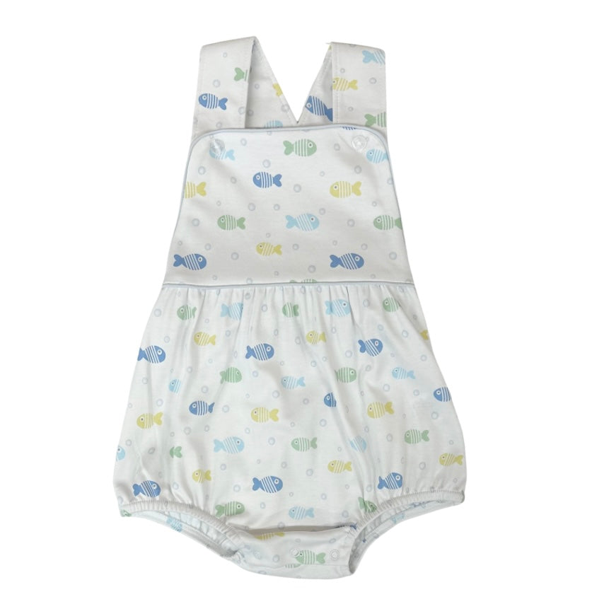 Baby Loren Blue Bubble Fish Sunsuit