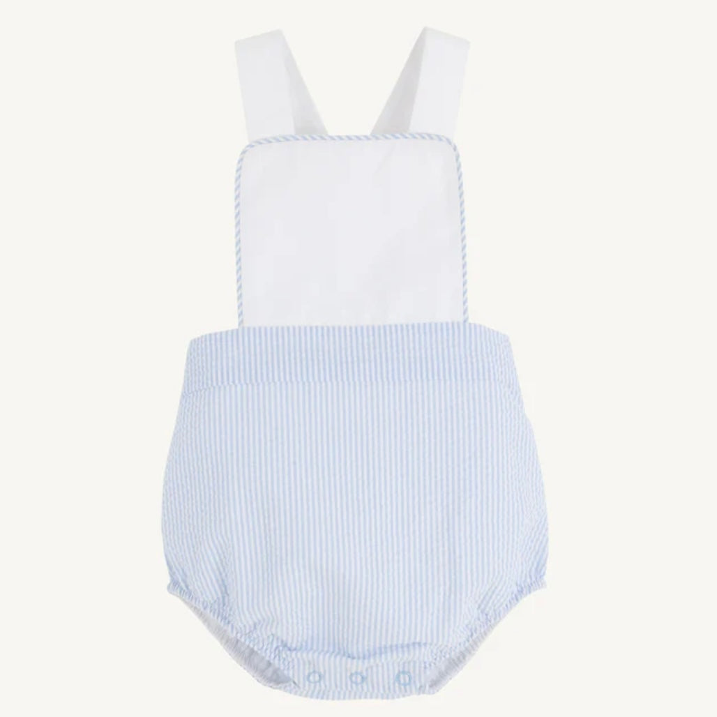 Beaufort Bonnet Sayre Sunsuit-Breakers Blue Seersucker/Worth Avenue White