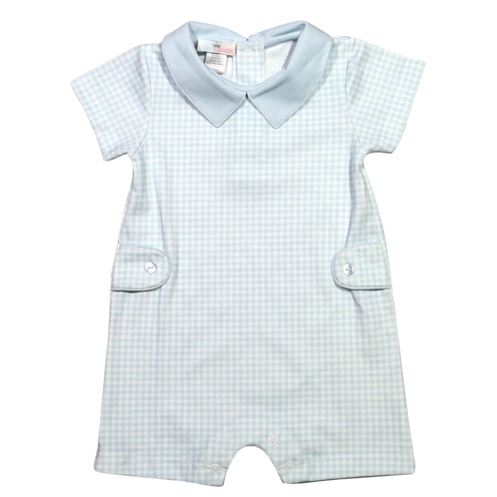 Baby Loren Boys Blue Gingham Playsuit