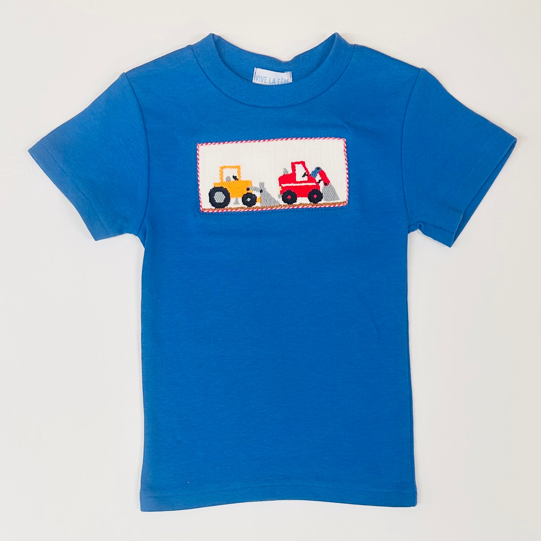 Vive La Fete Boys SS Smocked Excavator Shirt