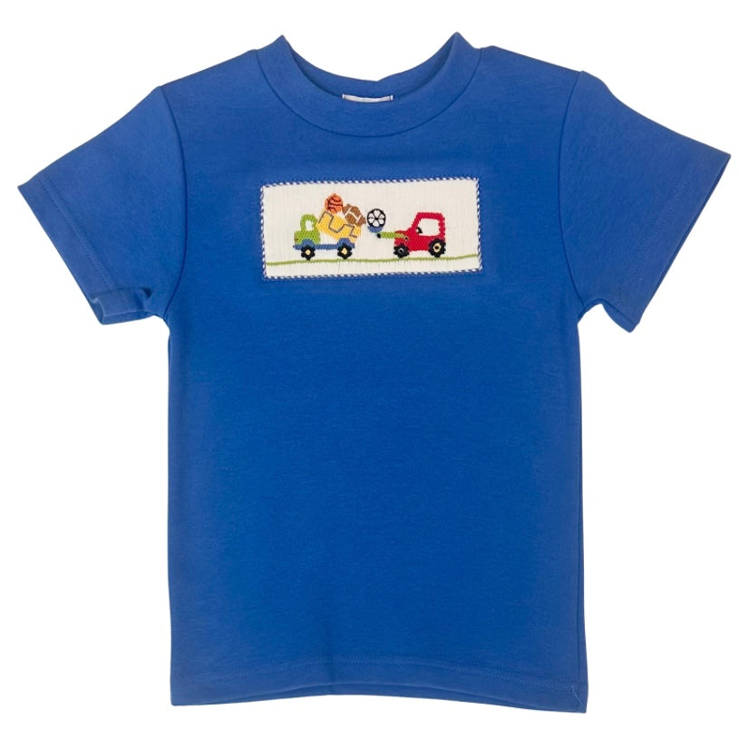 Vive La Fete Boys SS Sports and Trucks Smocked Shirt