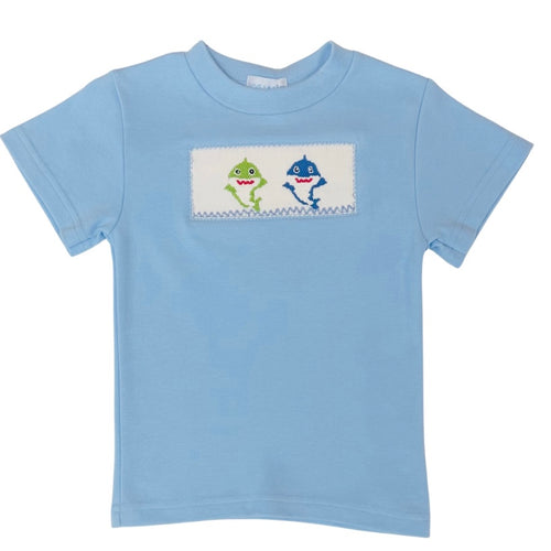 Vive La Fete Boys SS Smocked Shark Shirt
