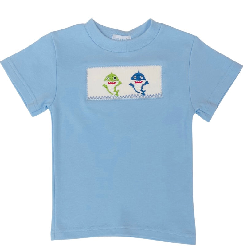 Vive La Fete Boys SS Smocked Shark Shirt