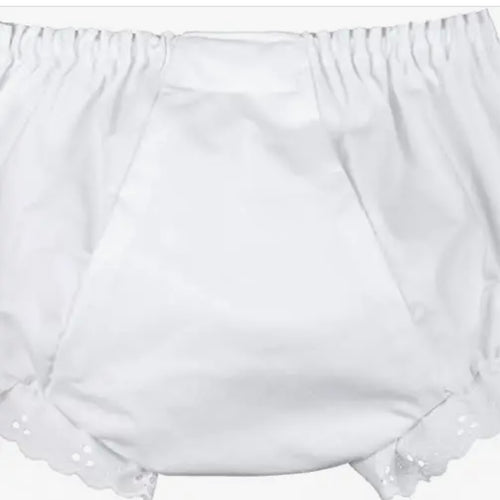 Zsa Zsa & Lolli White Diaper Cover - Double Seated Panty