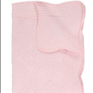 Zsa Zsa and Lolli Quilted Blanket-Available in Pink, White, and Blue