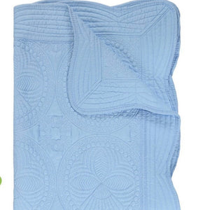 Zsa Zsa and Lolli Quilted Blanket-Available in Pink, White, and Blue